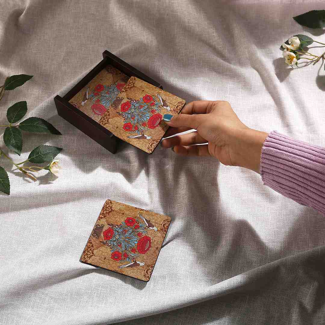 Casablanca Damask Motif Coaster - Set of 6 - Image 2