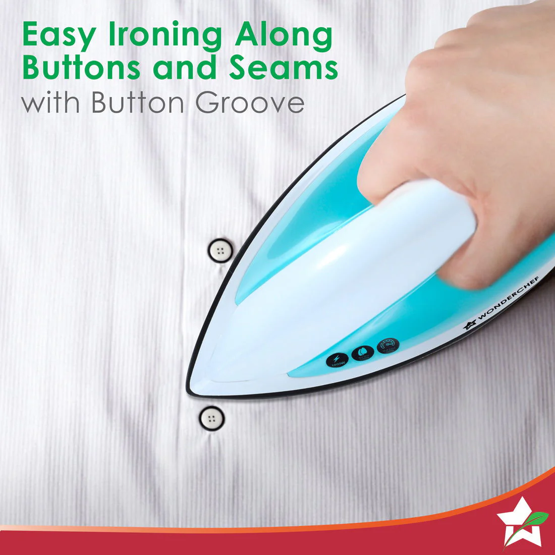 Dry Iron Cruze | 1000W | Quick Heating | Non-Stick Coated Sole Plate | Light and Compact Design | Temperature Control Dial | 1 Year Warranty - Image 7