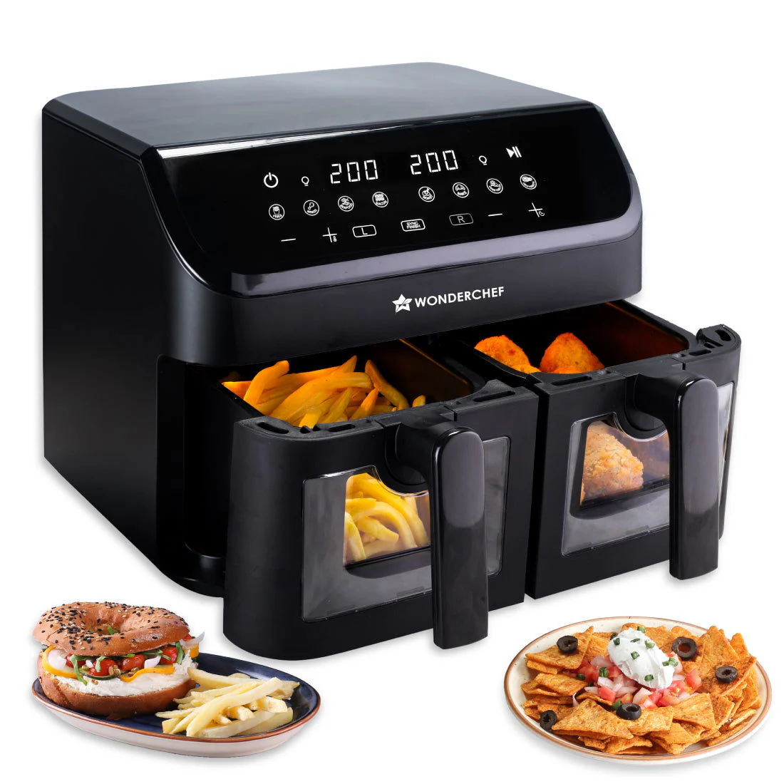 Curated Chef’s Kit | Wonderchef Chef Magic - All-in-One Kitchen Robot, Chai Magic, Fully Automatic Tea & Cappuccino Maker, Regenta Digital Air Fryer with Dual Basket - Image 4