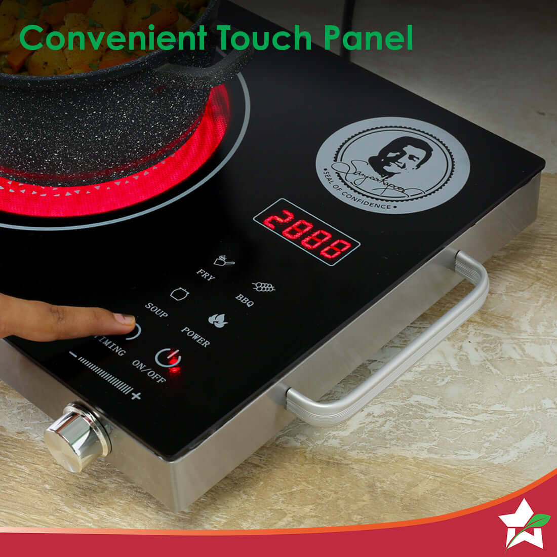 Easy Cook Infrared Cooktop | 2200 Watt Induction Cooktop | LED Digital Panel | Smart Touch Buttons | 2 Year Warranty - Image 7