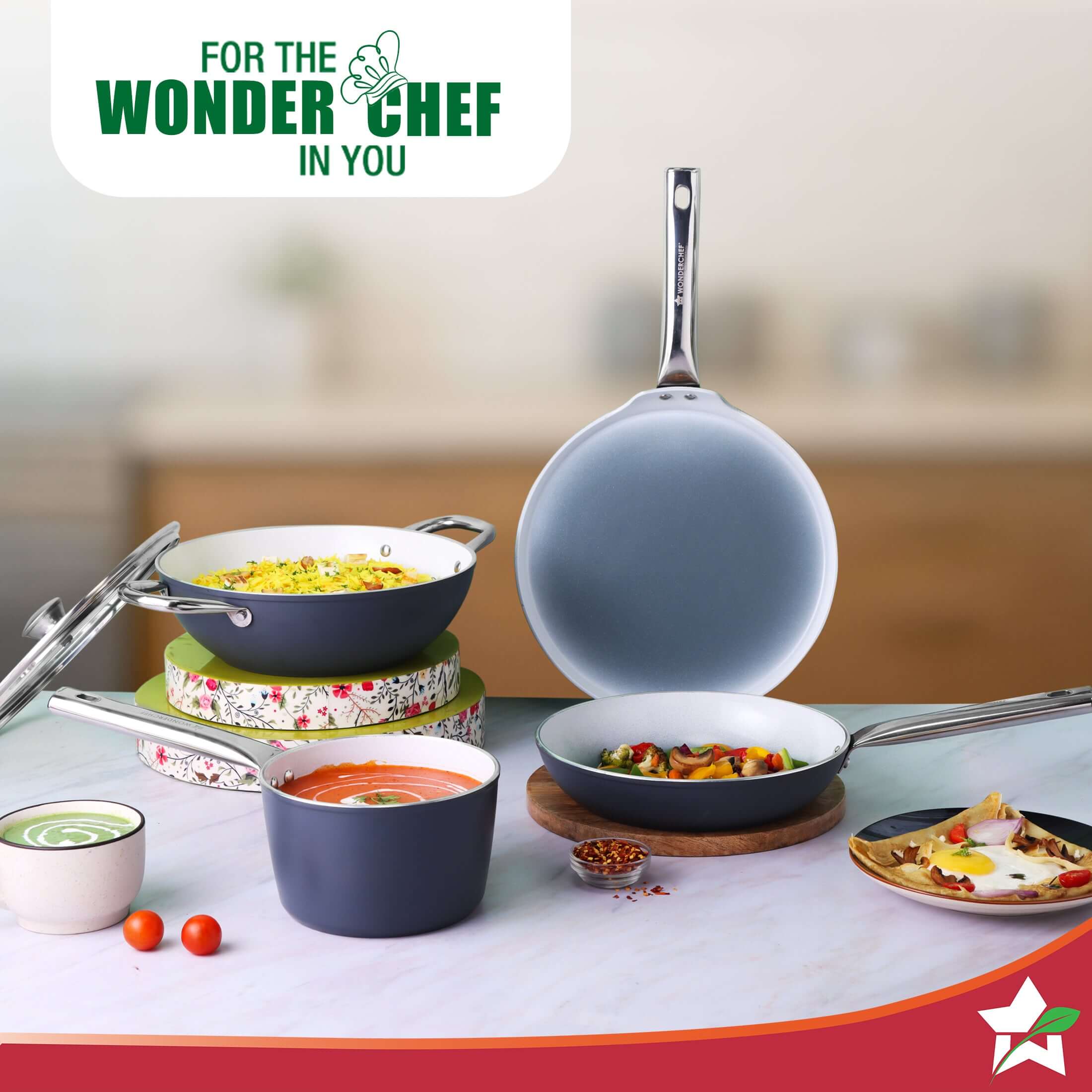 Eco-Glide Ceramic Kadhai 24cm with Glass Lid, 2.5L Non-Toxic, Chemical & PFOA Free, Low Oil Cooking, Scratch-resistant, Stainless-steel Handle, Gas+Induction Compatible, 2-Yr Warranty, Grey - Image 8