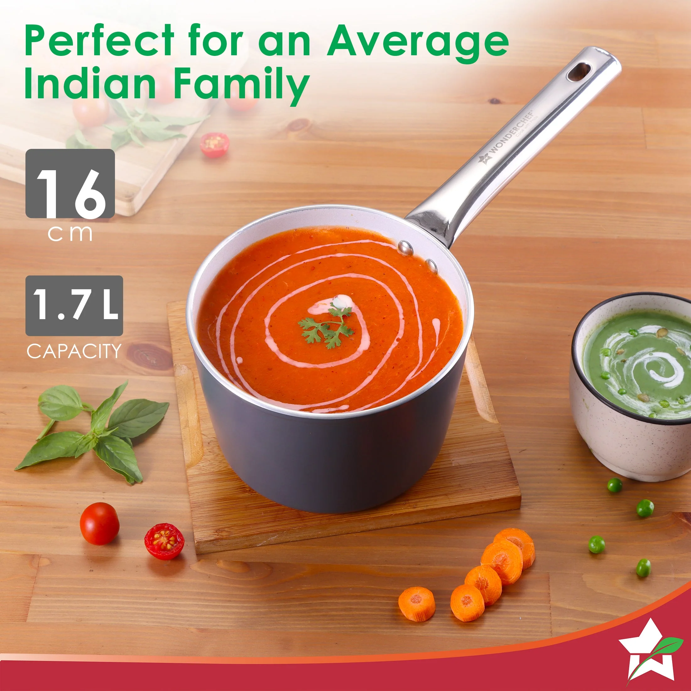 Eco-Glide Ceramic Saucepan 16cm, Non-Toxic, Chemical & PFOA Free, 1.75L capacity, Low Oil Cooking, Scratch-resistant, Stainless-steel Handle, Gas & Induction Compatible, 2-Yr Warranty, Grey - Image 6