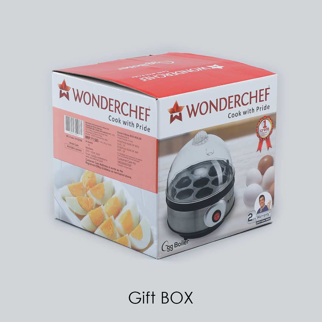 Wonderchef Renewed Egg Boiler with 7 Egg Poachers|3 Boiling Modes|Auto Shut Off Technology| Non-stick Egg Rack, Transparent Lid, Stainless Steel Body & Heating Plate, Steamer Rack| Alarm| Easy & Quick Operation| Black - Image 12