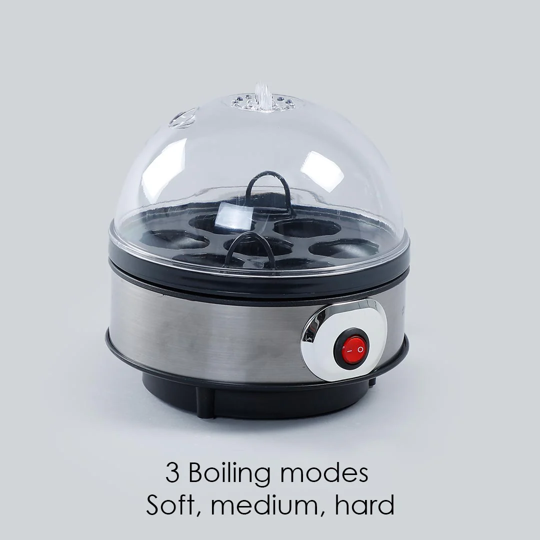 Wonderchef Renewed Egg Boiler with 7 Egg Poachers|3 Boiling Modes|Auto Shut Off Technology| Non-stick Egg Rack, Transparent Lid, Stainless Steel Body & Heating Plate, Steamer Rack| Alarm| Easy & Quick Operation| Black - Image 4