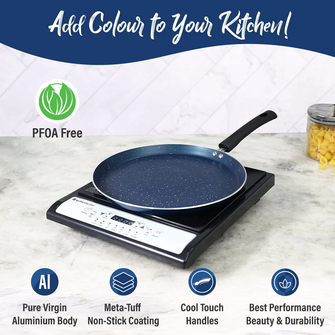 Wonderchef Renewed Galaxy Dosa Tawa | 28cm | Cool Touch Bakelite Handles | Pure Grade Aluminum | PFOA Free - Image 4