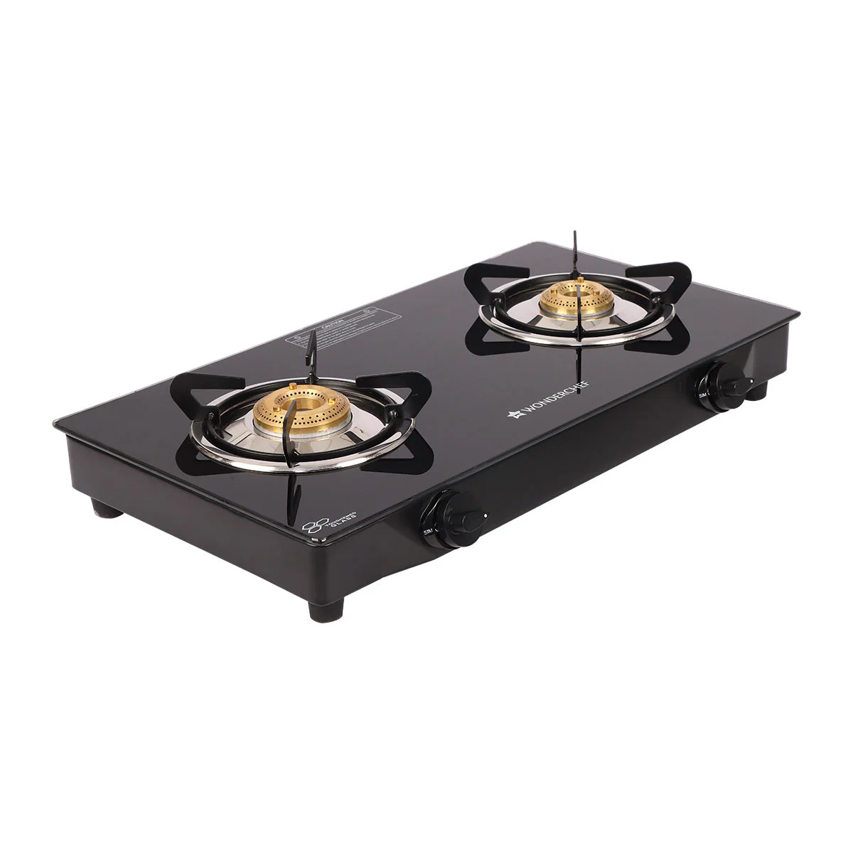 Glory 2 Burner Glass Gas Stove, Stainless Steel Drip Tray, Black Toughened Glass with 2 Year Warranty,  Manual Ignition Gas Stove - Image 3