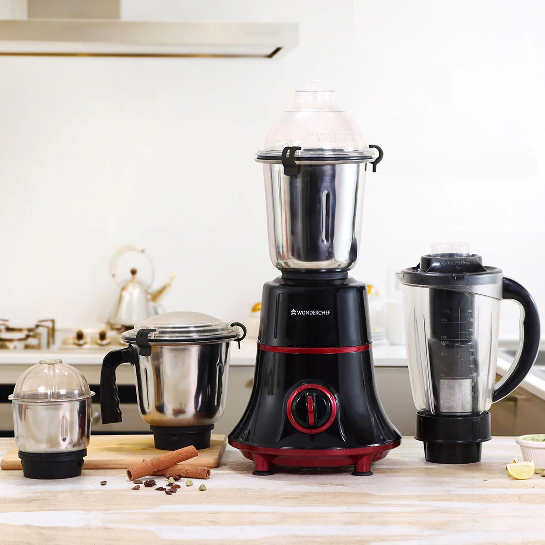 Wonderchef Renewed Glory Mixer Grinder | 750W | 4 Stainless Steel Jars and Anti-rust Stainless Steel Blades | Ergonomic Handles - Image 14