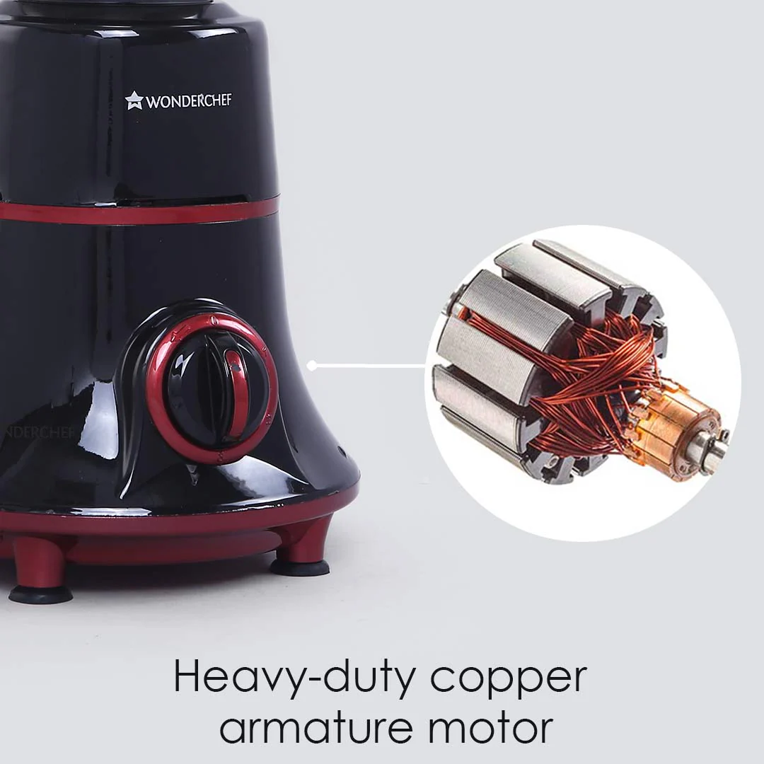 Wonderchef Renewed Glory Mixer Grinder | 750W | 4 Stainless Steel Jars and Anti-rust Stainless Steel Blades | Ergonomic Handles - Image 4