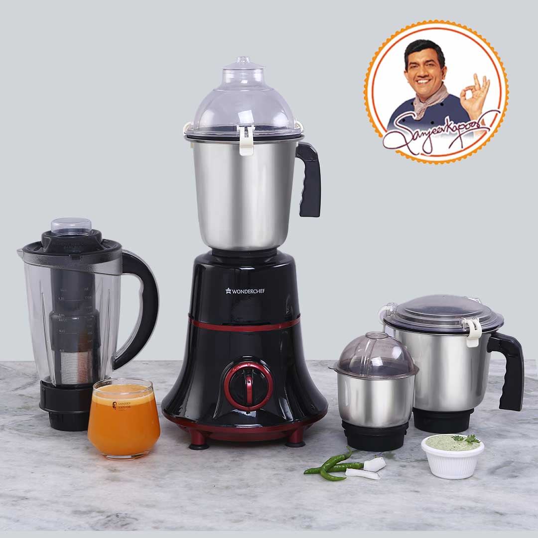 Wonderchef Renewed Glory Mixer Grinder | 750W | 4 Stainless Steel Jars and Anti-rust Stainless Steel Blades | Ergonomic Handles - Image 7