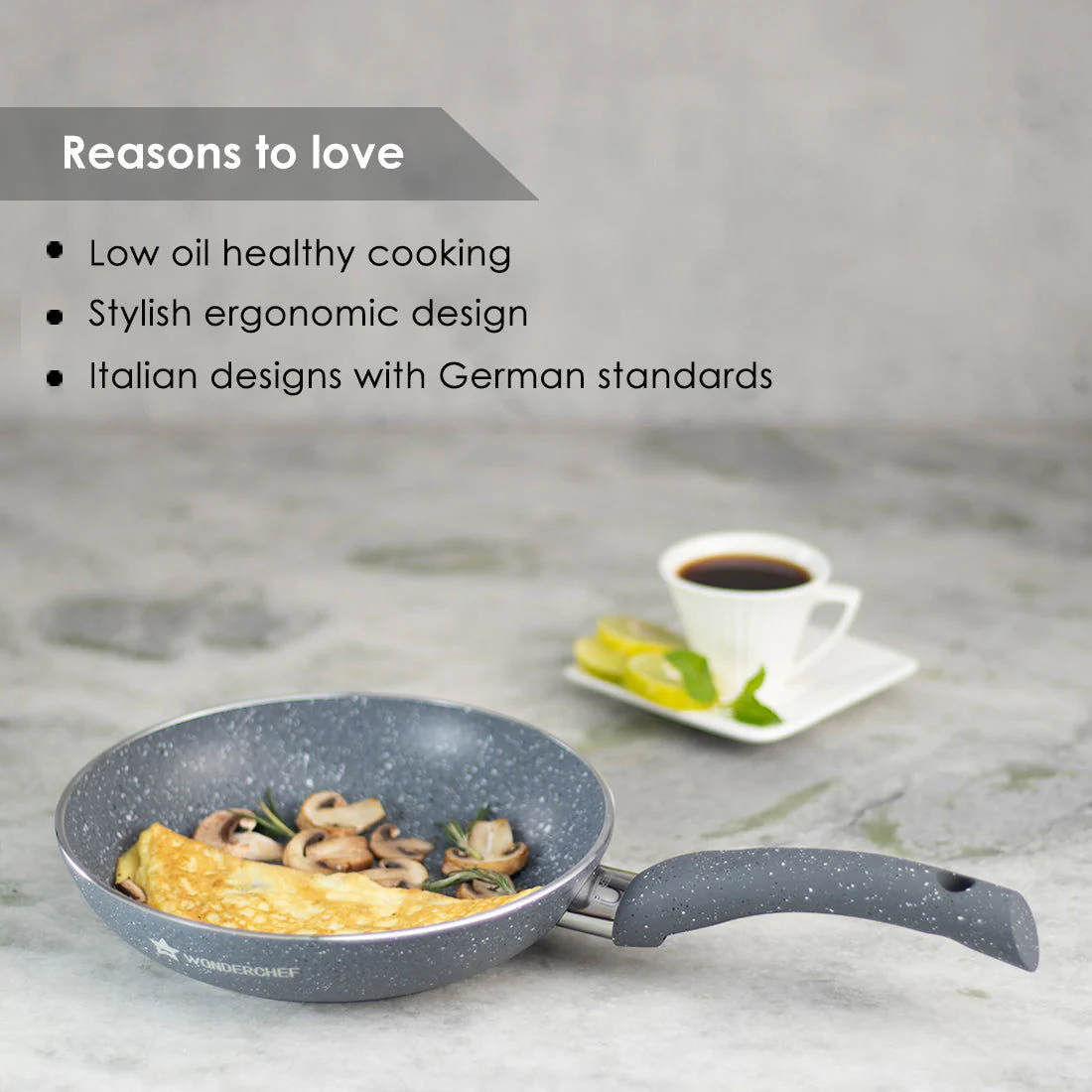 Wonderchef Renewed Granite 26cm Non-Stick Fry Pan | 2L | 5 Layer PFOA Free Non-Stick Coating | Compatible with Hot Plate, Hobs, Gas Stove, Ceramic Plate and Induction Cooktop - Image 12