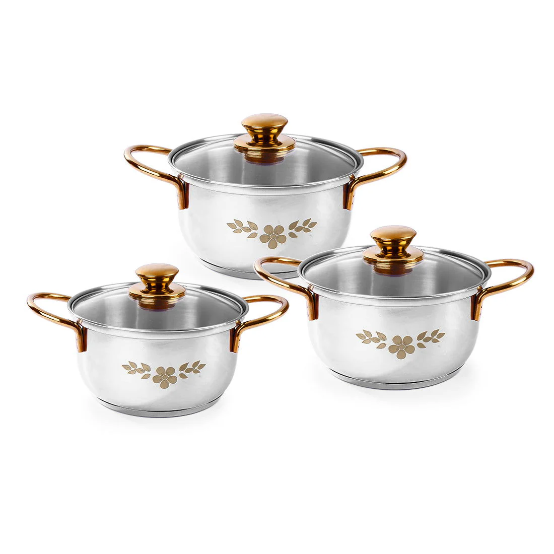 House Party Essentials| Nutri-blend Storm 1200W, Modena Highball Glass 440 ml (Set of 6), Gold Stanton Stainless Steel 3 piece Casserole Set with Glass Lid - Image 4