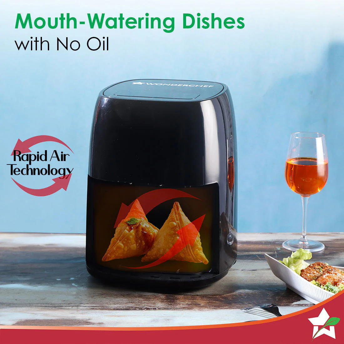 Neo Digital Air Fryer | Rapid Air Technology | 6 Pre-Set Menu Options | Temperature and Time Control | Automatic Shut-Off | Compact Design | 4.5 Litres | 1 Year Warranty | 1500 Watts | Black - Image 3