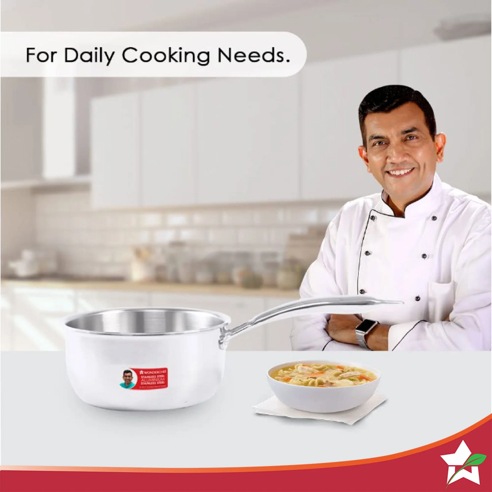 Nigella Tri-Ply 14 cm Sauce Pan | 1.2 Liters | 2.5 mm Thickness | Silver | 10 Years Warranty - Image 2