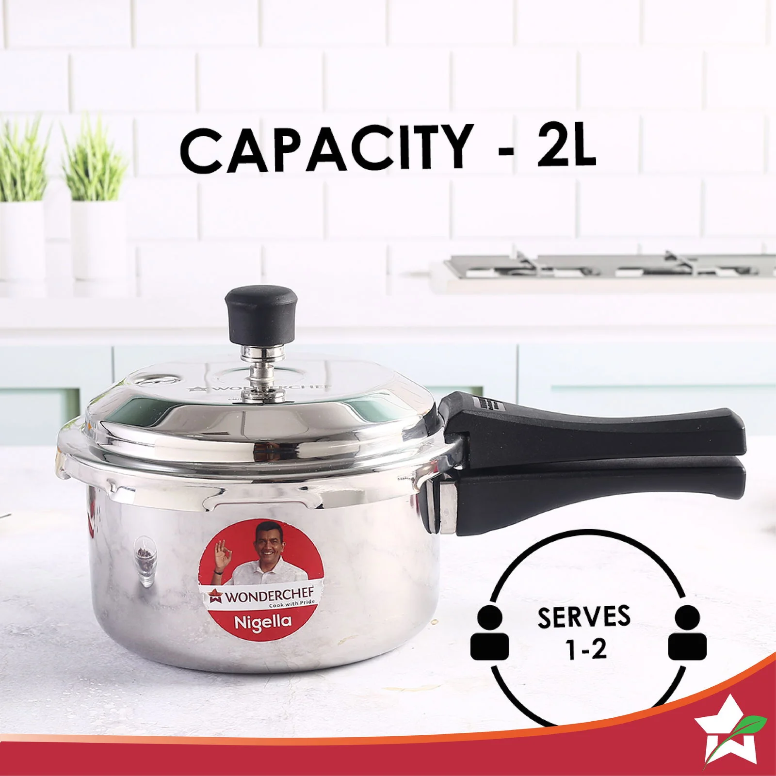 Nigella Tri-Ply 2L Outer Lid Pressure Cooker, 5 Years Warranty - Image 4