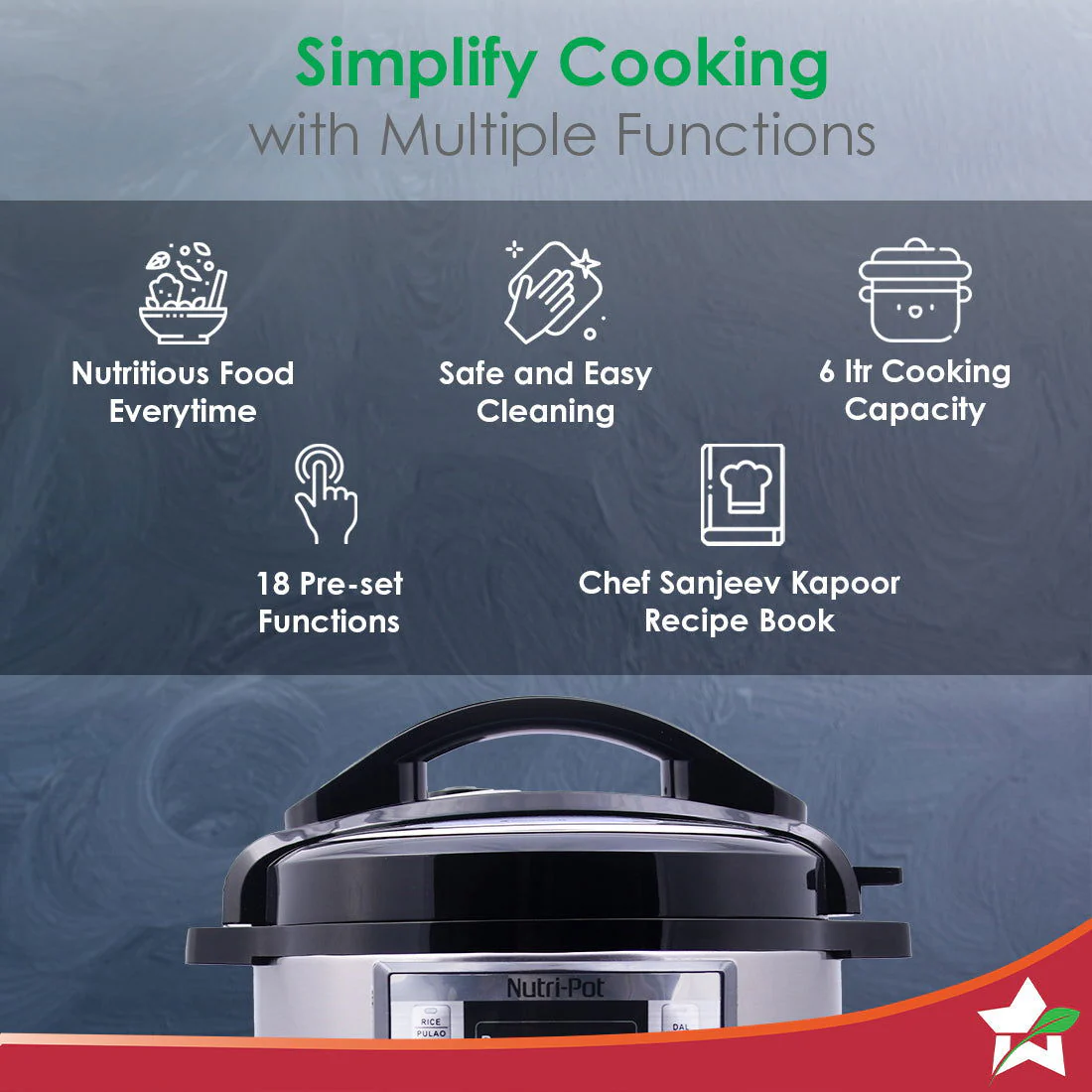 Wonderchef Renewed Nutri-Pot | 6L | Electric Pressure Cooker with 7-in-1 Functions - Image 4