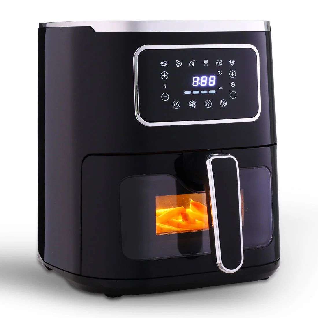 Fitness Essentials | Platinum Plus Digital Air Fryer - 5L With Window & Light, Waterstone Silicon Brush, Nutri-blend 500W Mixer Grinder, Stella Triply Stainless Steel Fry Pan - Image 2