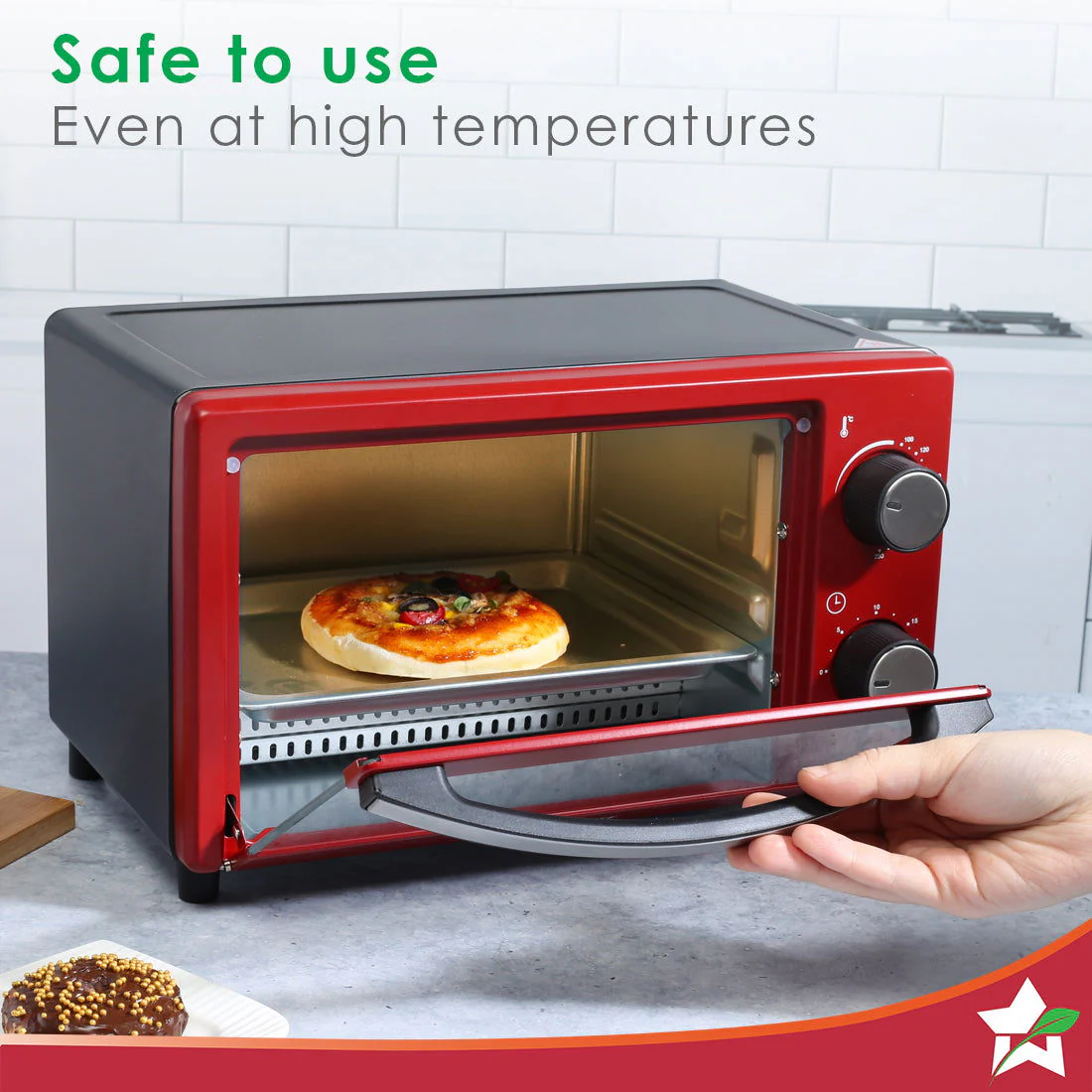 OTG & Wooden Tray Gift Combo | 9L OTG | Bake Breads and Cakes | Time Control upto 60 Mins | Temperature Control upto 250⁰ | Heat Resistant Window, Removable Crumb Tray | 2 Year Warranty - Image 6