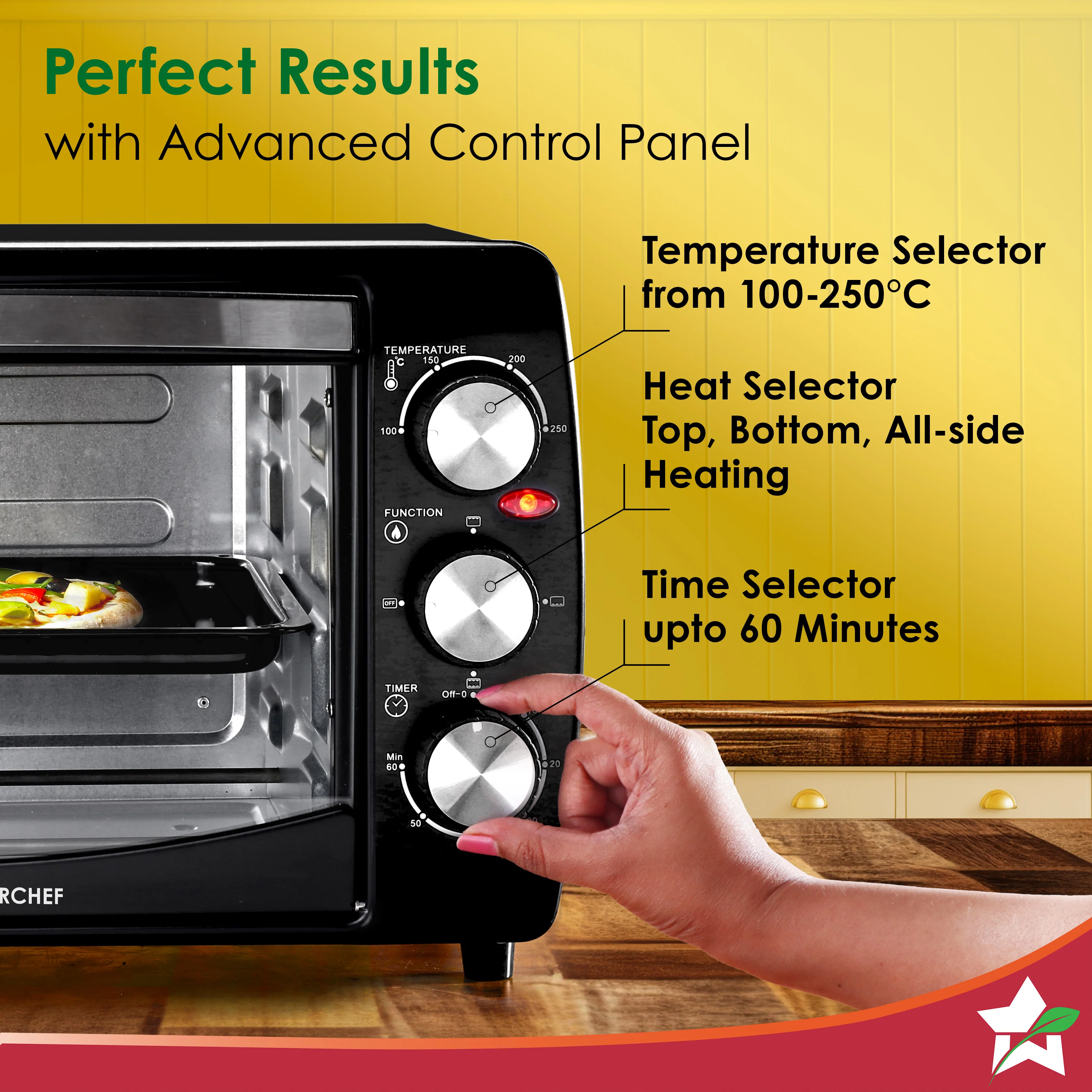 Oven Toaster Griller (OTG) 19 L | Bake, Grill, Roast | Auto-Shut Off | Heat-Resistant Tempered Glass | Customised Time & Temperature Control | Heat Selector | Easy to Clean | 2 Year Warranty - Image 4