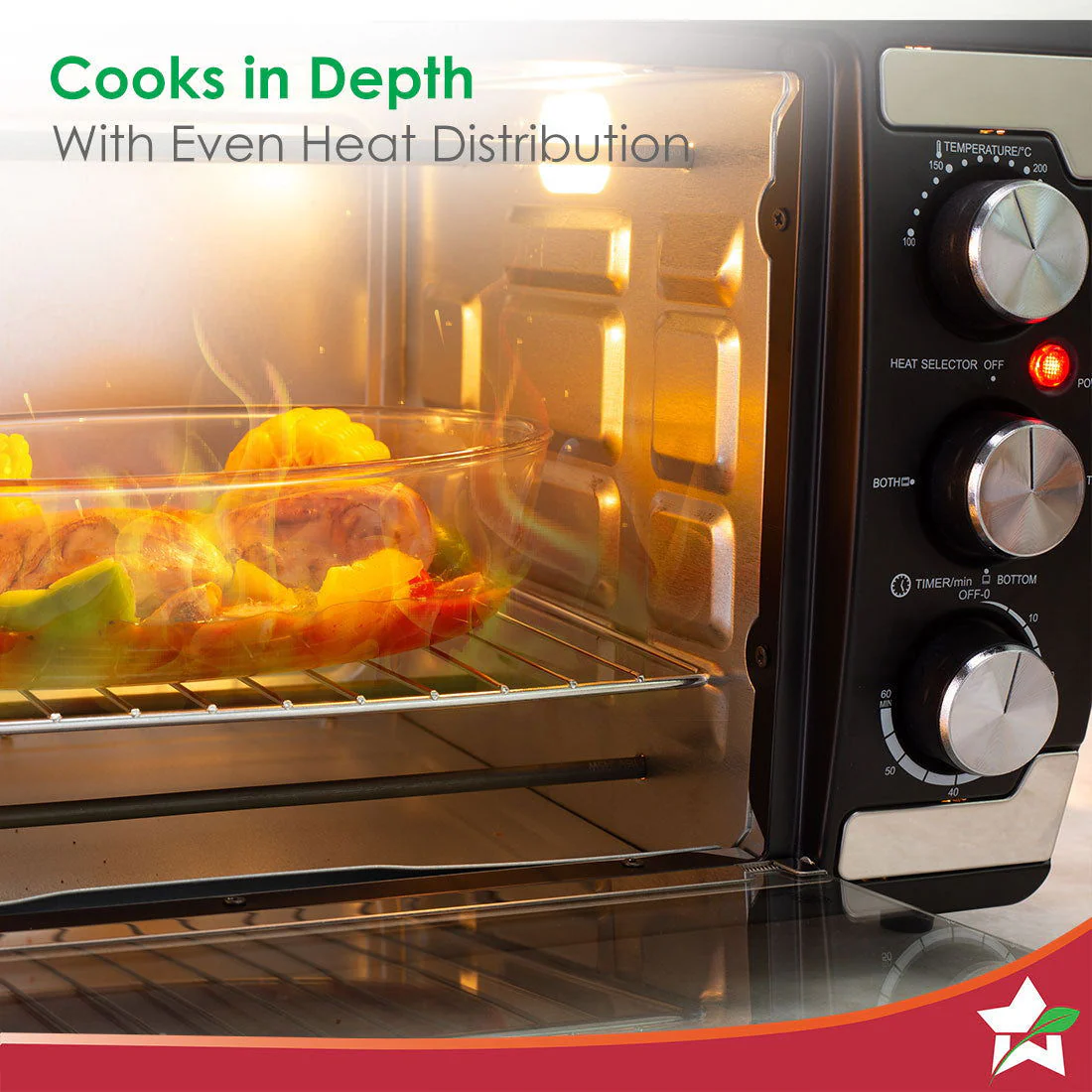 Oven Toaster Griller (OTG) | 21 Litres | Auto-Shut Off | Heat Resistant Tempered Glass | LED Lighting | Multi-Stage Heat Selection | 1400 W | Bake | Grill | Roast | Easy to Clean | 2 Years Warranty - Image 5