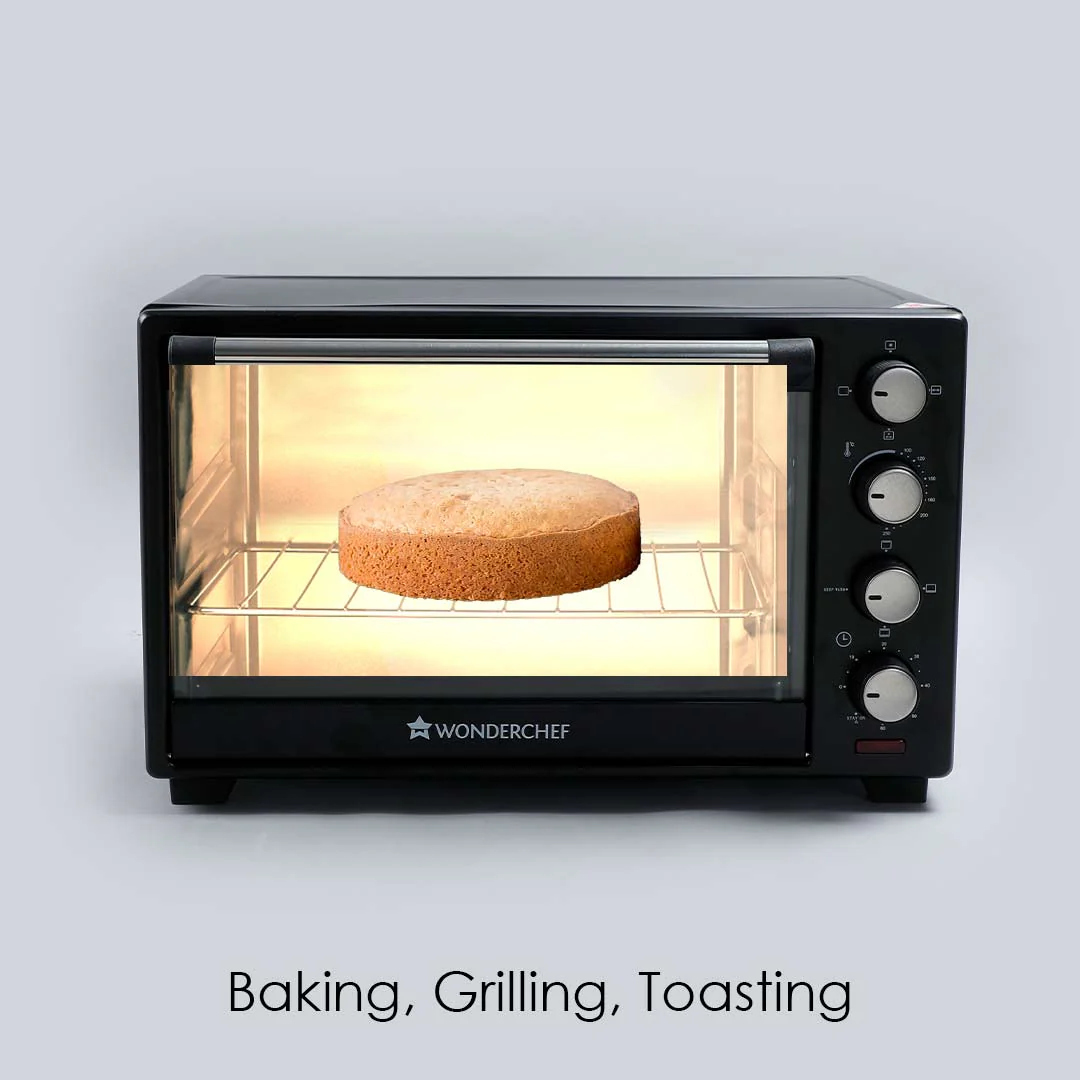 Wonderchef Renewed Oven Toaster Griller (OTG) - 28L | Black with Rotisserie | Auto-shut off | Heat-resistant Tempered Glass | Multi-stage Heat Selection - Image 4