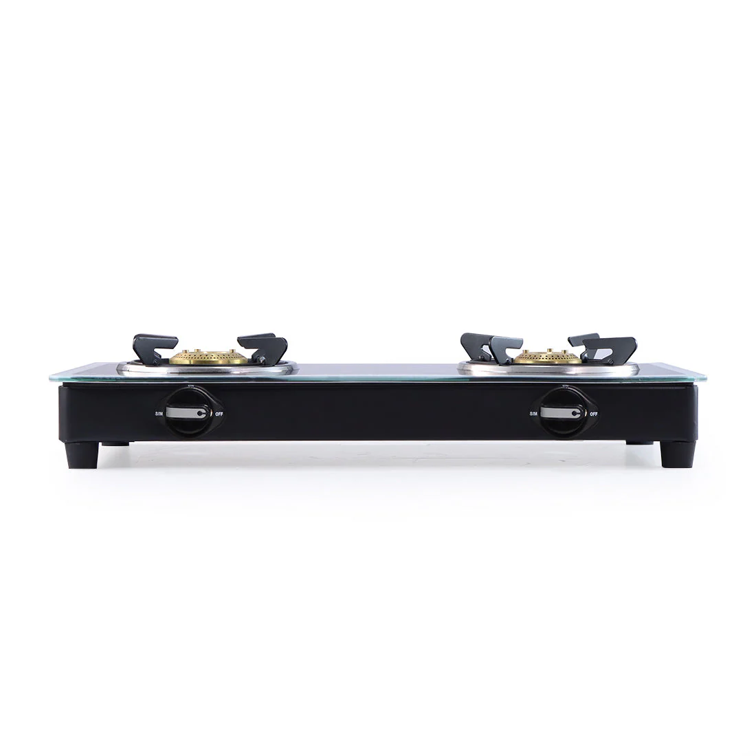Platinum 2 Burner Glass Gas Stove, Black 6mm Toughened Glass with 1 Year Warranty, Ergonomic Knobs, Stainless Steel Drip Tray, Manual Ignition Gas Stove - Image 3