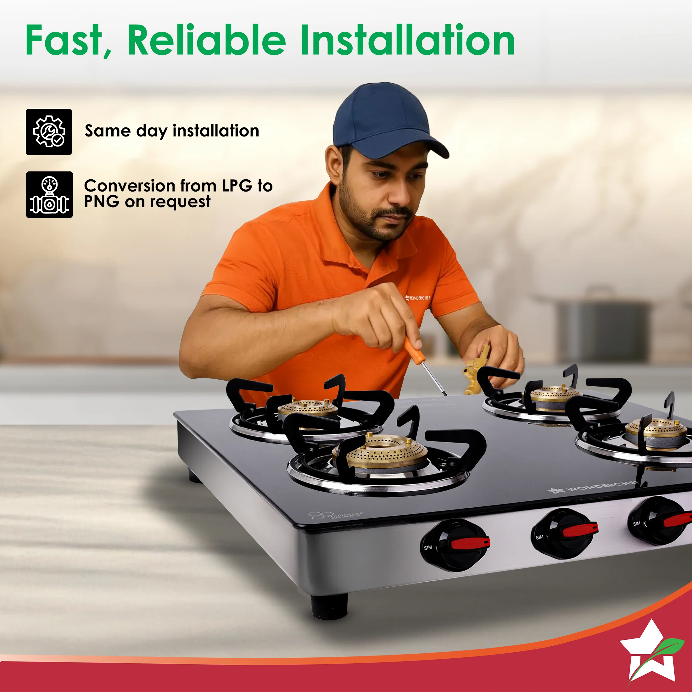 Regal 4 Brass Burner Gas Stove, LPG Gas Stove for Kitchen, ISI Toughened Glass Surface, SS Frame, Spill-proof Design, Ergonomic Knobs, 2-Yr Warranty - Image 7