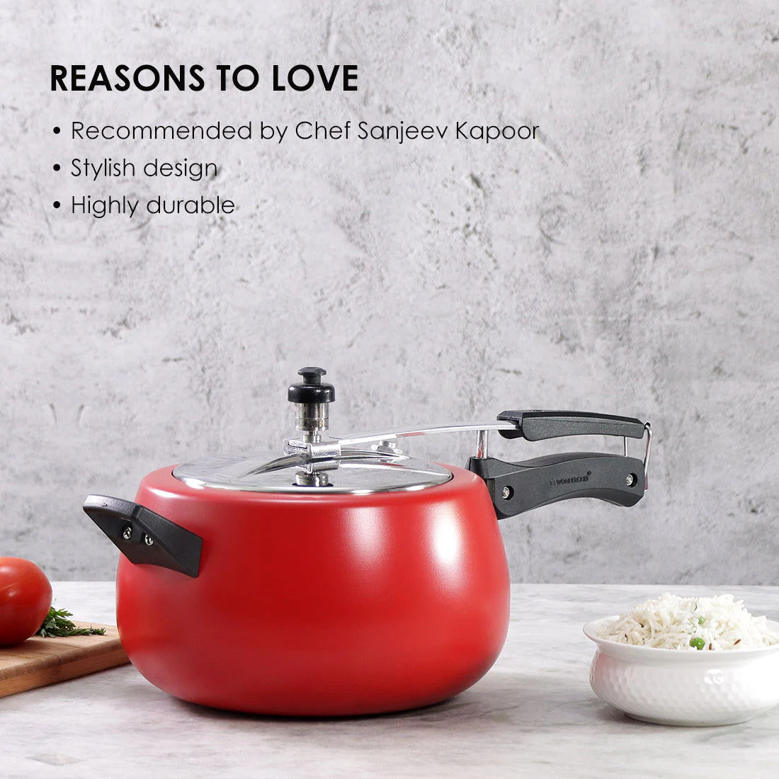 Regalia Induction Base 5L Pressure Cooker with Inner Lid, 2 Years Warranty, Red - Image 9