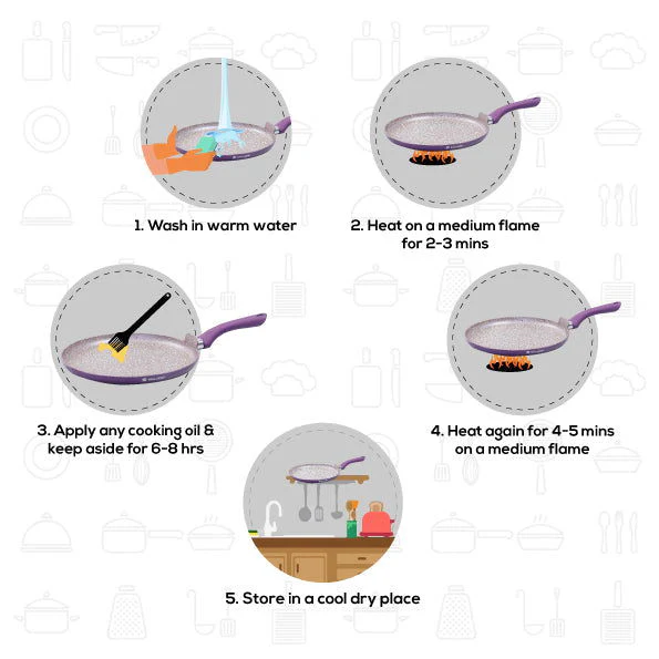 Wonderchef Renewed Royal Velvet 24cm Non-Stick Dosa Tawa | Induction Bottom | Soft-Touch Handle | Virgin Grade Aluminium | 3mm Thick | PFOA and Heavy Metals Free - Image 11