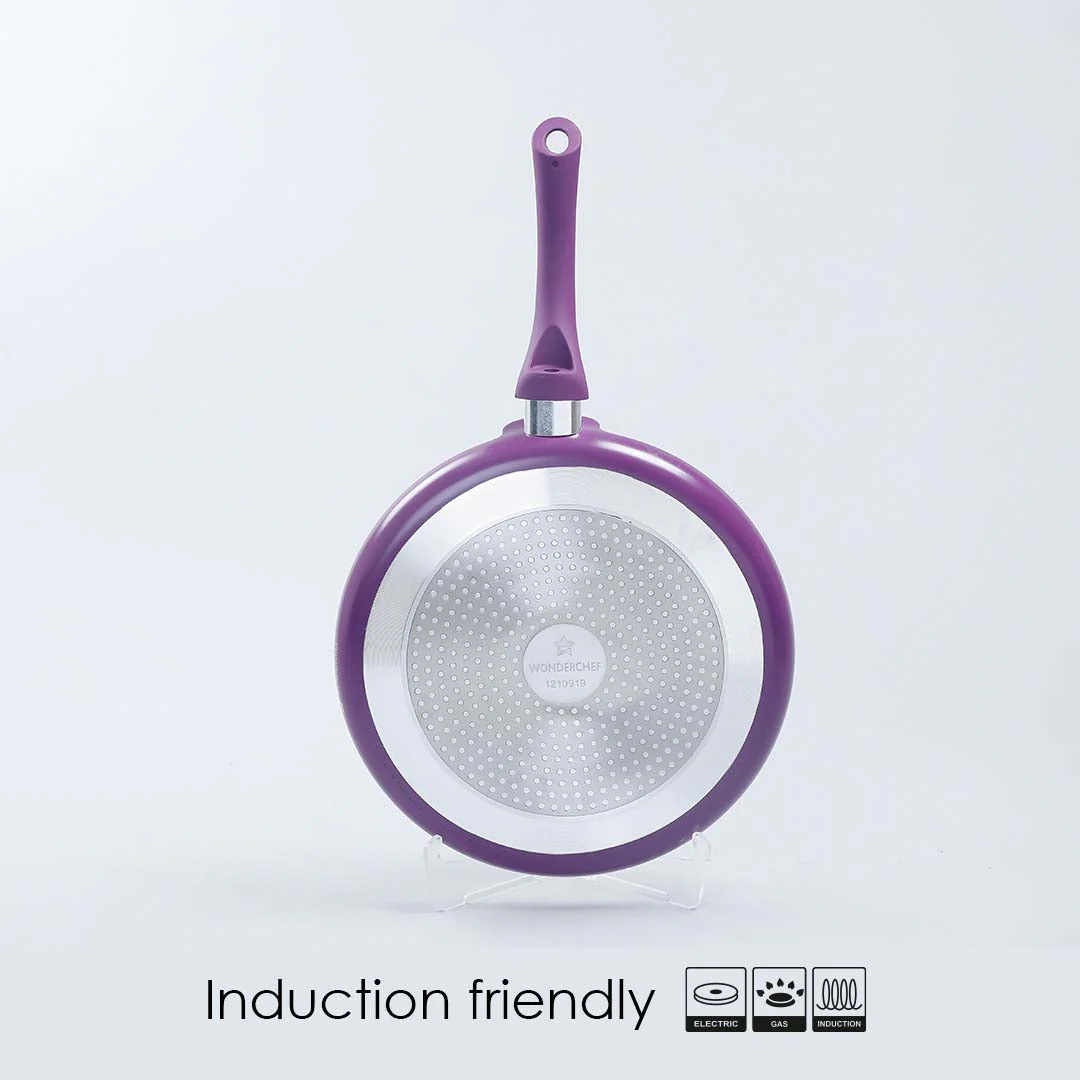 Wonderchef Renewed Royal Velvet 24cm Non-Stick Dosa Tawa | Induction Bottom | Soft-Touch Handle | Virgin Grade Aluminium | 3mm Thick | PFOA and Heavy Metals Free - Image 3