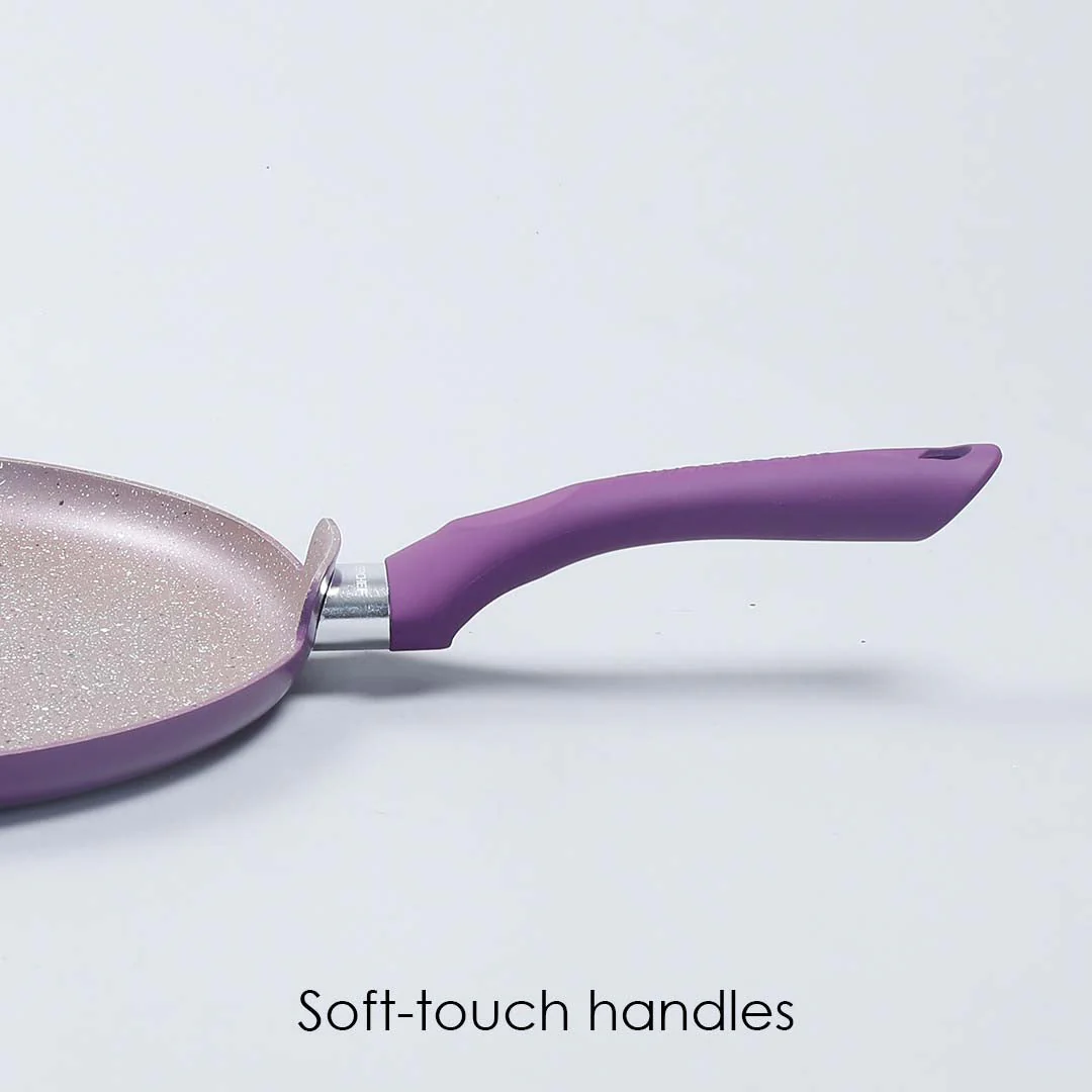 Wonderchef Renewed Royal Velvet 24cm Non-Stick Dosa Tawa | Induction Bottom | Soft-Touch Handle | Virgin Grade Aluminium | 3mm Thick | PFOA and Heavy Metals Free - Image 6