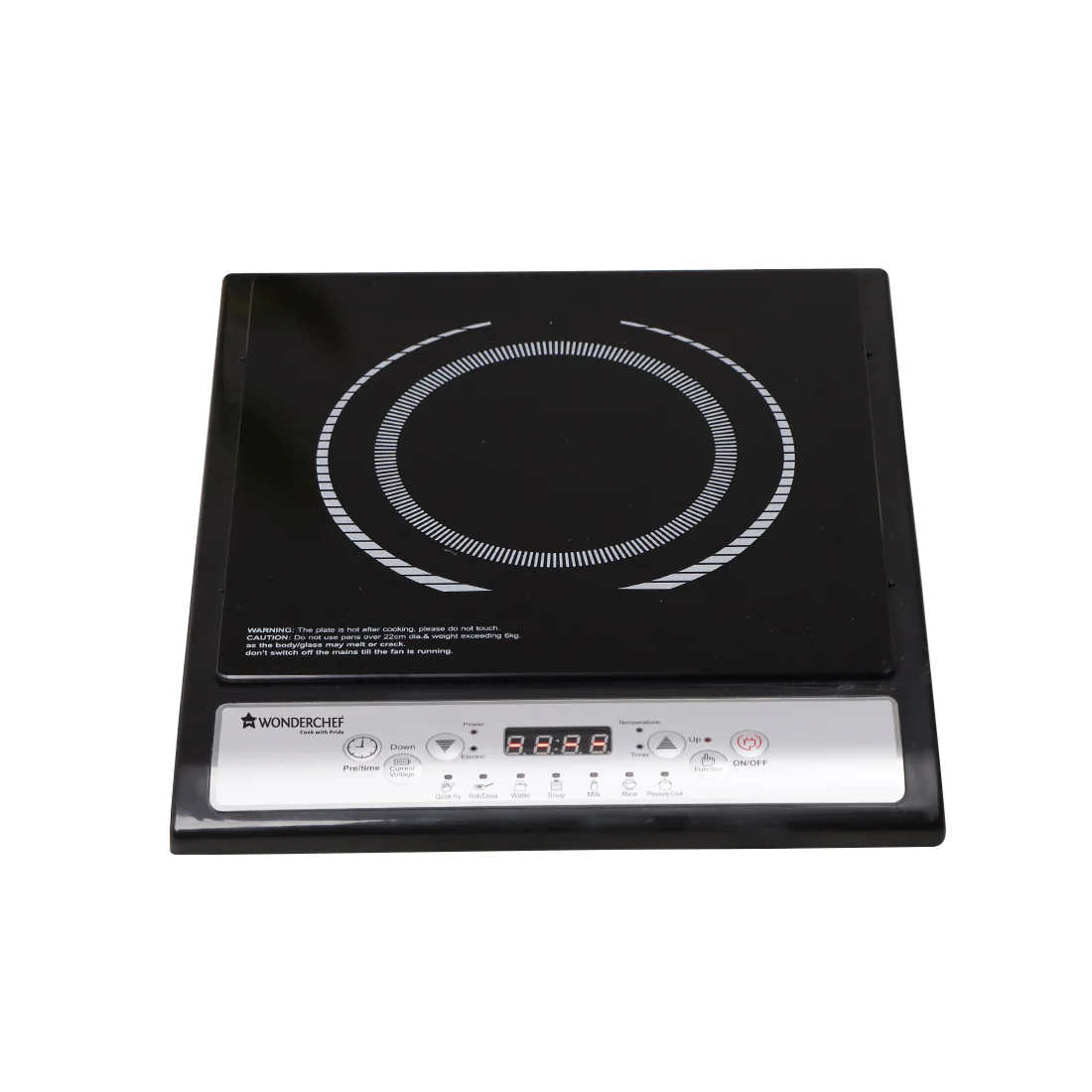 Torino Induction Cooktop with 11 Pre-set Cooking Menus|2000 Watt Induction Cooktop| Eco-friendly IGBT Technology|Crystal Glass Top Surface| LCD Digital Panel | Smart Touch Buttons|Compact & Portable Induction Cooktop| 2 Year Warranty - Image 4