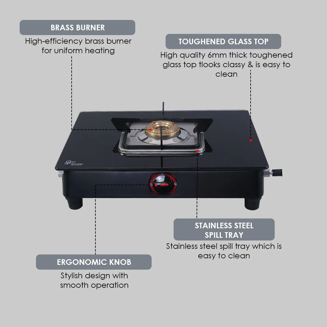 Ultima Glass Single Burner Gas Stove - Image 10