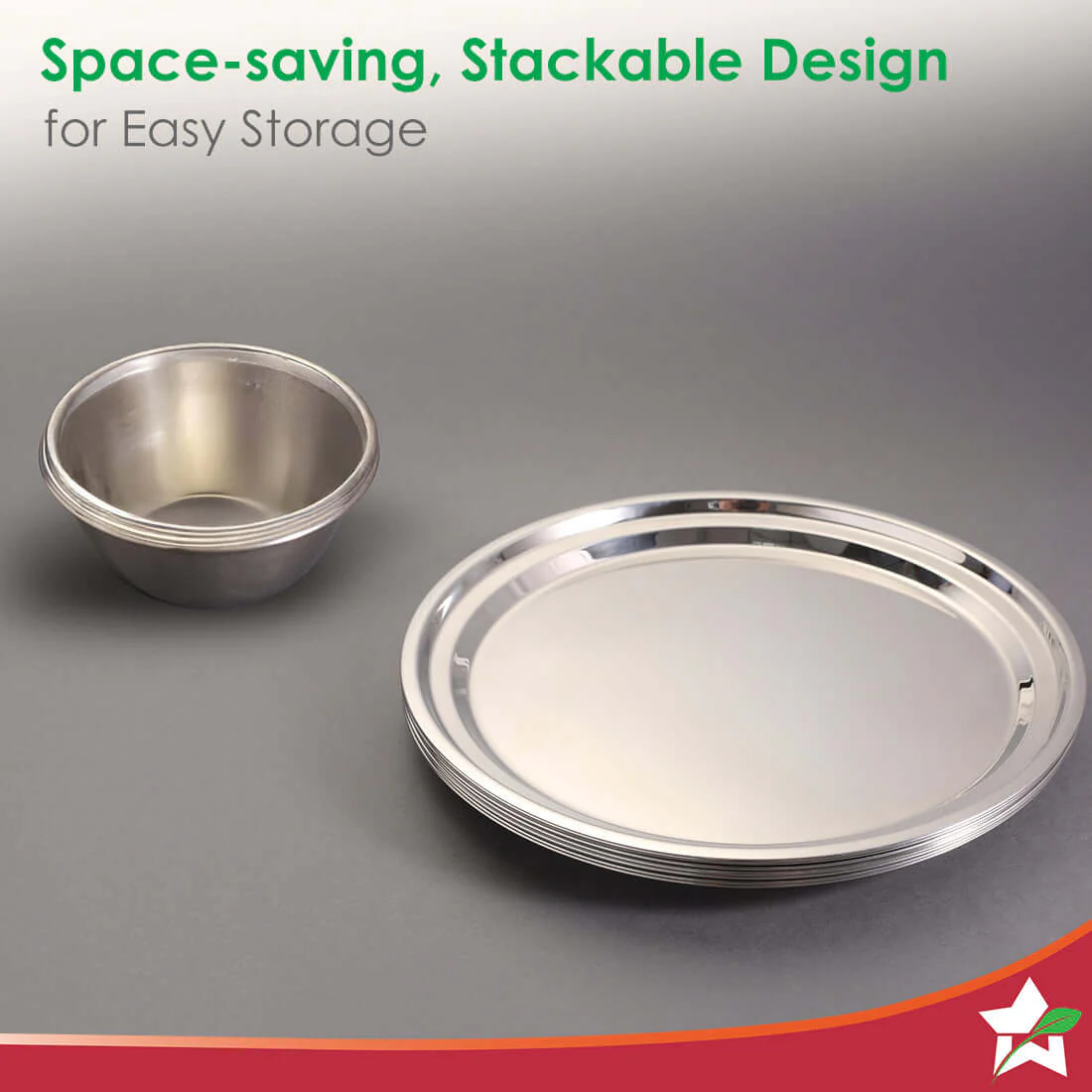 Venice Stainless Steel Dinner Set of 16pcs | Plates, Glasses, Bowls, Spoons | Classic Design and Gloss Finish | 100% Food-grade Stainless Steel | Non-corrosive, Unbreakable | Easy to Clean - Image 4