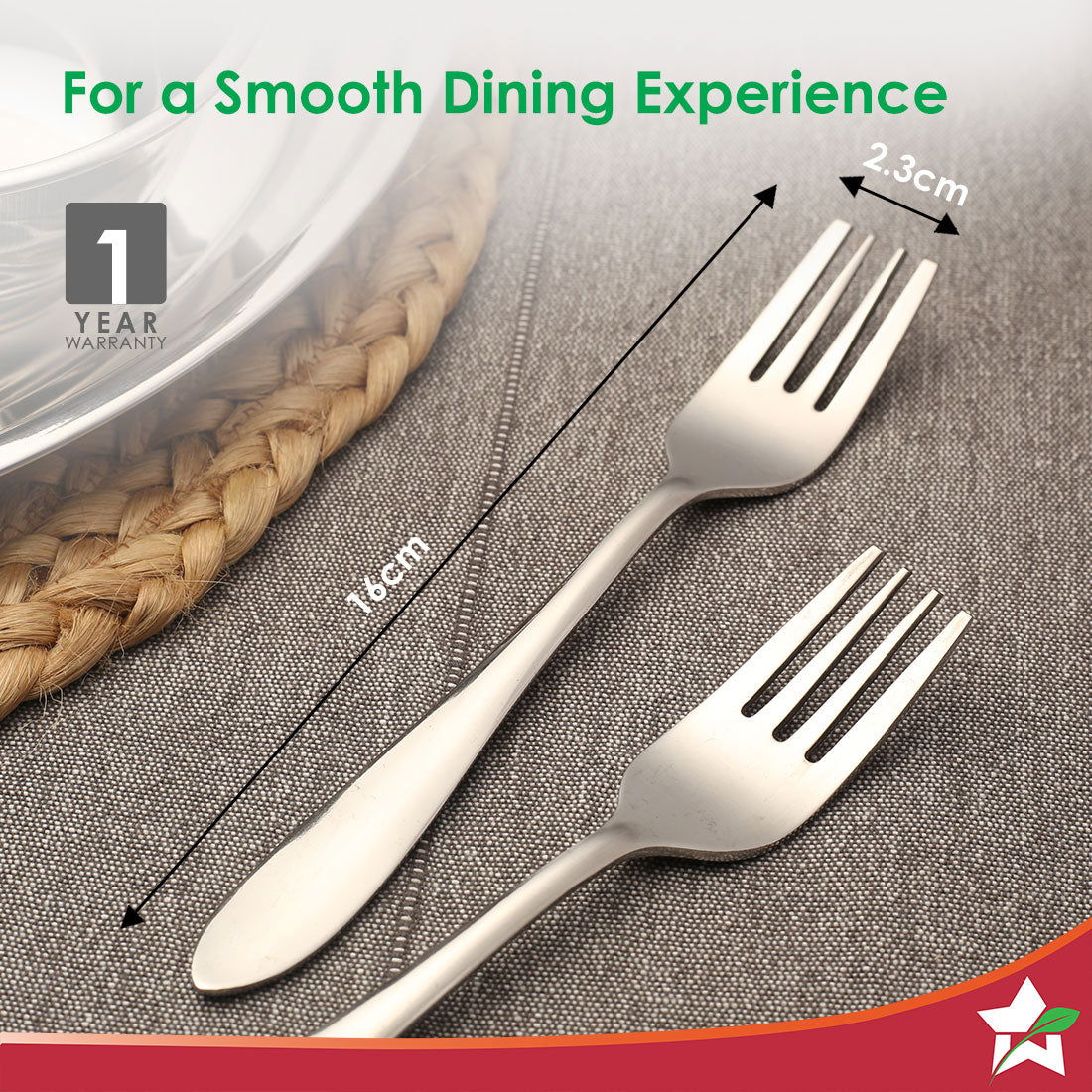Venice Stainless Steel Fork Set of 6 | Classic Design and Gloss Finish | 100% Foor-grade Stainless Steel | Non-corrosive and sturdy | Unbreakable | Easy to Clean - Image 2