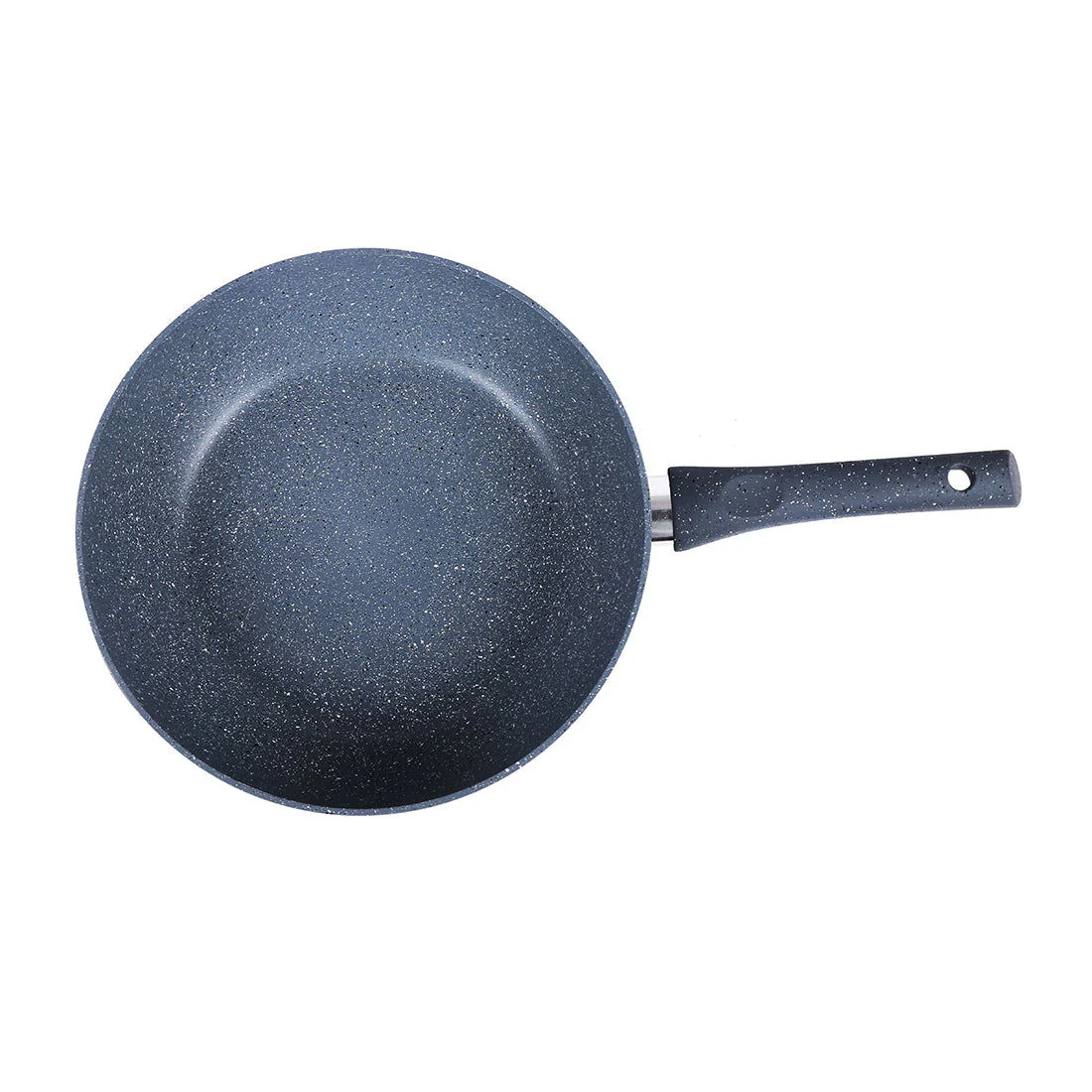 Granite 24 cm Non-Stick Wok | Glass Lid | Induction Bottom | Soft-Touch Handles | Virgin Aluminium | PFOA and Heavy Metals Free | 3.5mm Thick| 24cm, 2.7 litres | 2 Year Warranty | Grey - Image 7