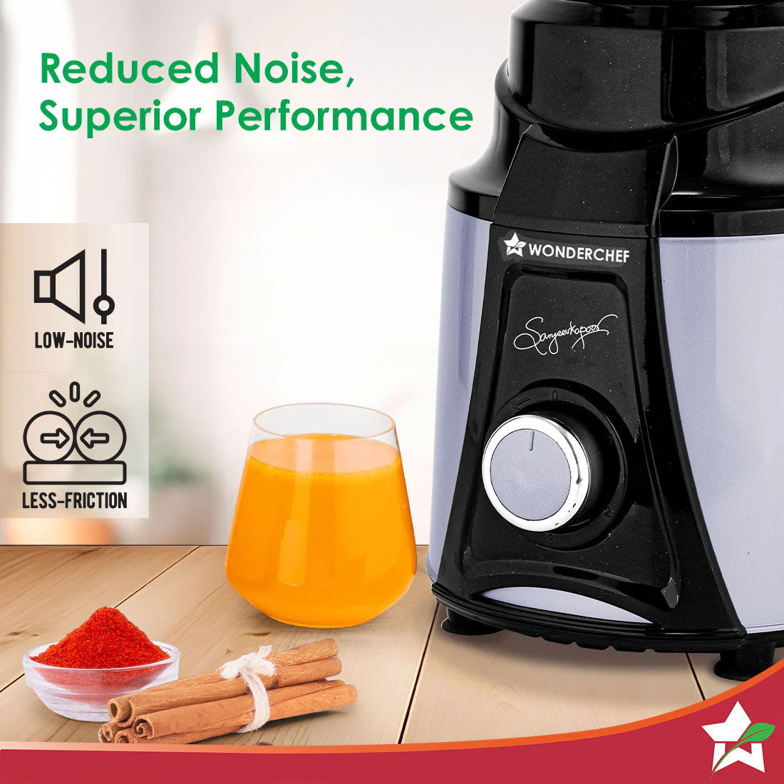 Wonderchef Renewed Galaxy Mixer Grinder 1000W | 100 Mins Non-Stop Grinding | 100% Copper Motor | Heavy Duty | Low Noise | Chutney Grinding, Dry Grinding, Wet Grinding, Juicing, Blending | 4 Jars | 1 Year Warranty - Image 4