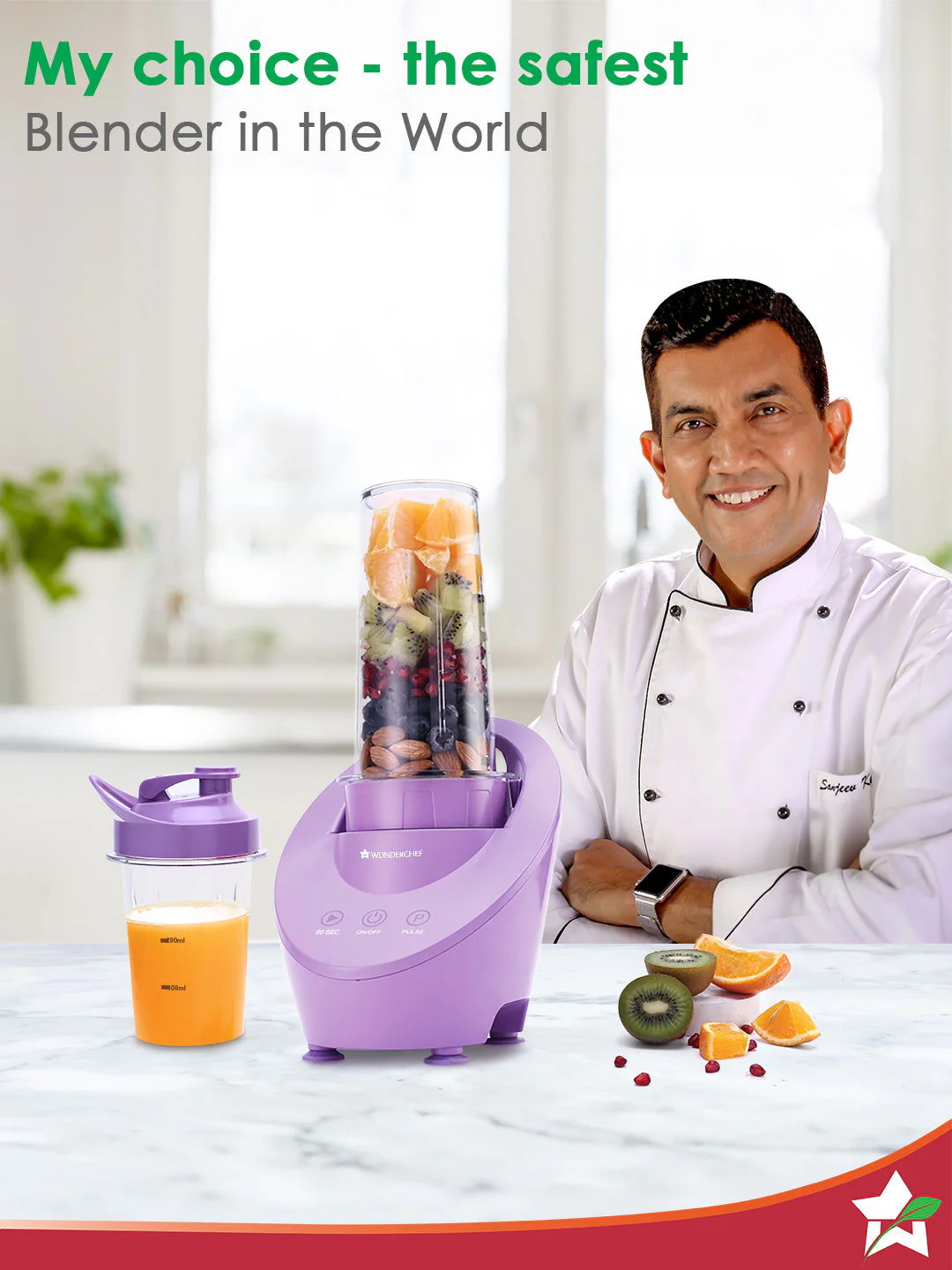 Wonderchef Renewed Magneto Blender | Smoothie & Juice Maker | World’s Safest with Magnetic Induction Tech | Variable Speed | Automatic with 60-sec auto-stop | Portable with Sipper Jar | 1-Year Warranty - Image 3