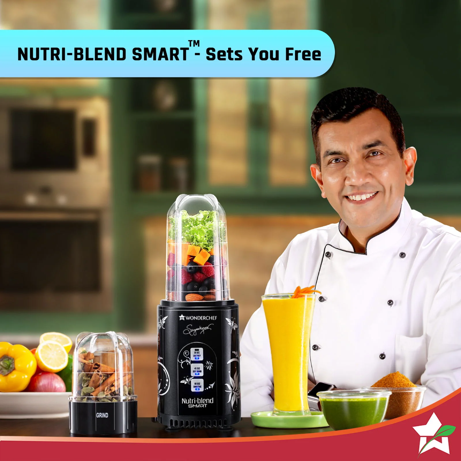 Wonderchef Renewed Nutri-blend SMART | Automatic Mixer Grinder with Dual Pulse Function | 22000 RPM | 100% Full Copper Motor | 2 Unbreakable Jars | 500 Watt | 1 Year Warranty - Image 3