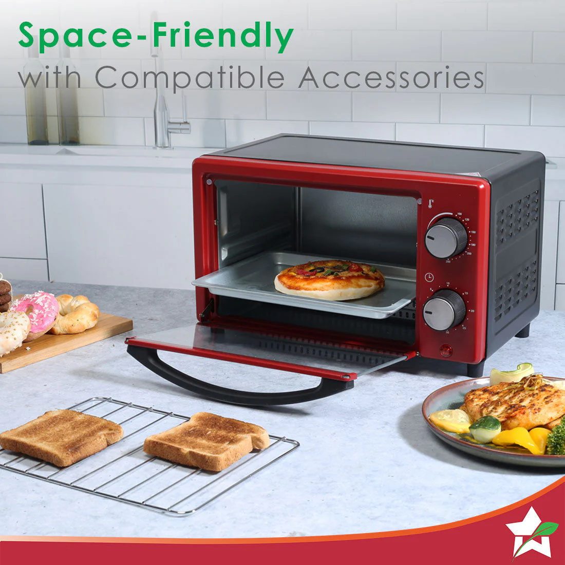 Wonderchef Renewed Oven Toaster Griller (OTG) Crimson Edge - 9 Litres - with Auto-shut Off | Heat-resistant Tempered Glass | Multi-stage Heat Selection | 1 Year Warranty | 650W - Image 5