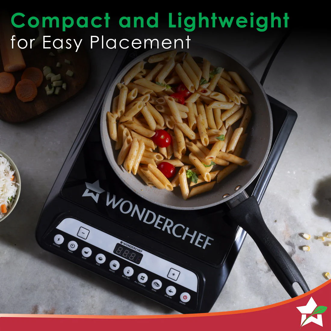 Wonderchef Renewed Power 1400W Induction Cooktop | 11 Preset Functions | Push Touch Control Button Induction Cooktop - Image 6