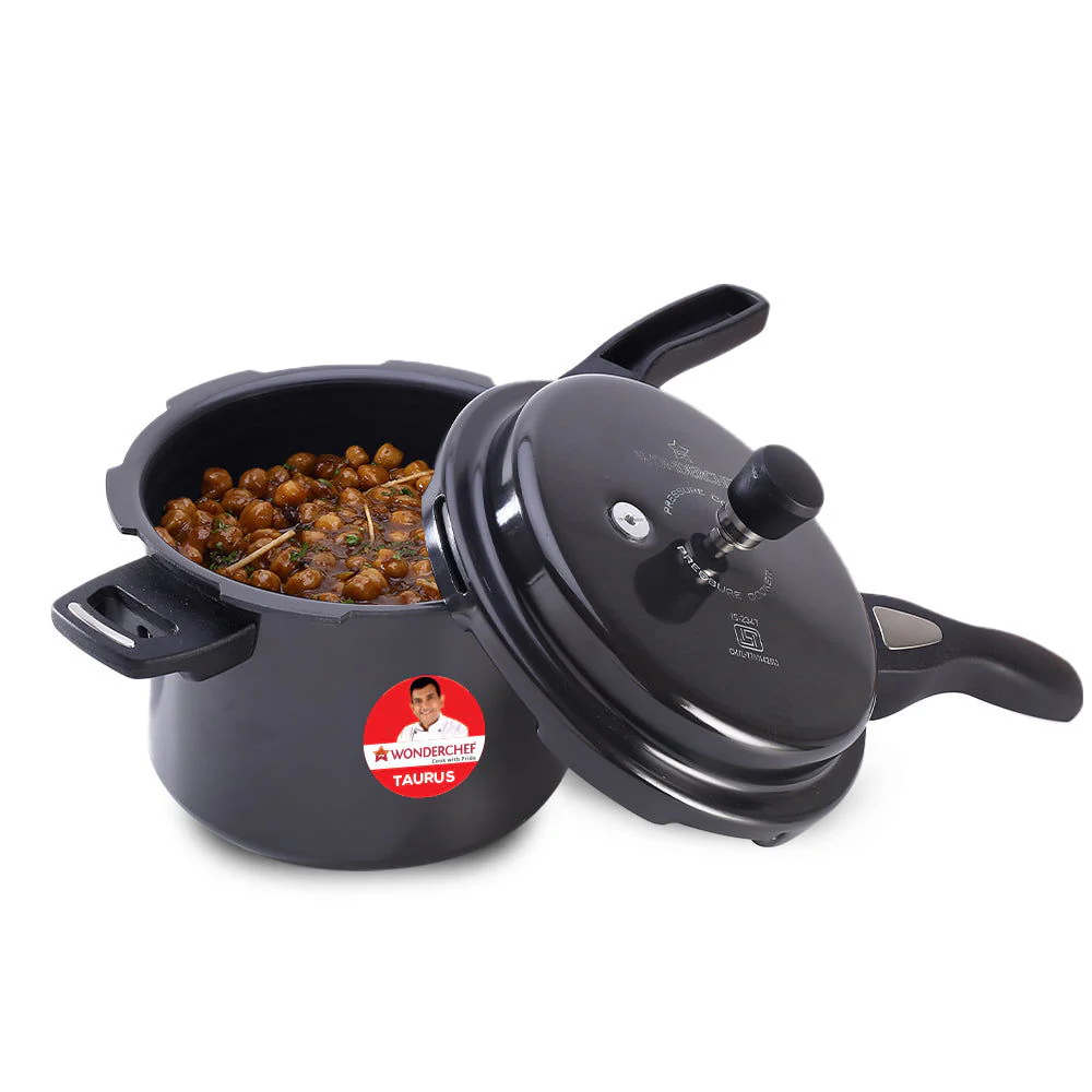 Wonderchef Renewed Taurus Hard Anodized 5L Outer Lid Pressure Cooker | SS Lid | Soft Touch Handles for Durability | Induction Friendly | ISI Certified - Image 4