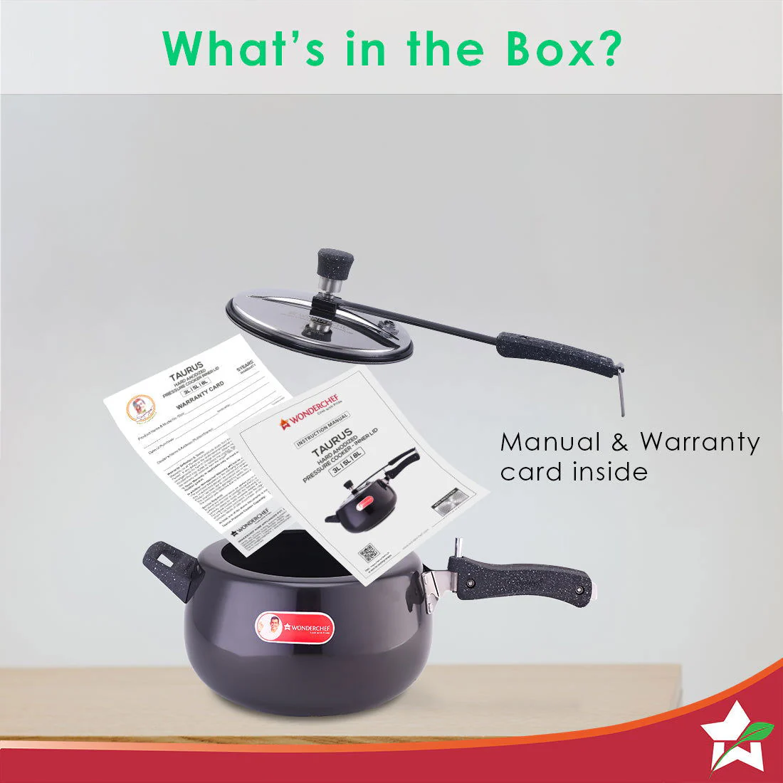 Taurus Hard Anodized 5L Inner Lid Pressure Cooker | Soft Touch Handles for Durability | Induction Friendly | Black - Image 6