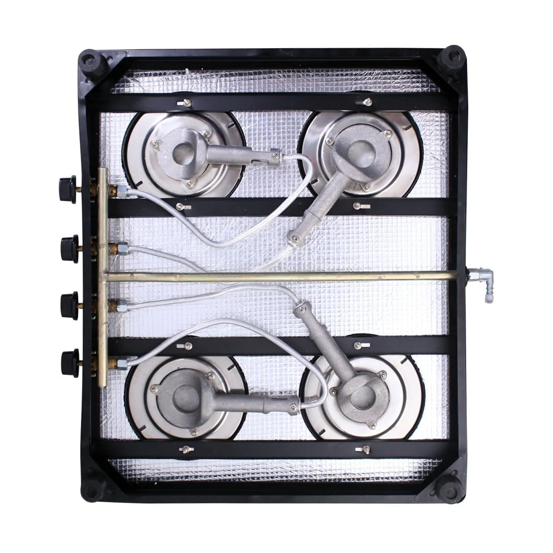 Ultima 4 Burner Manual Glass Gas Stove | 6mm Toughened Glass Gas Stove | Stainless Steel Drip tray | Anti-Skid Legs | Large Pan support | Manual Ignition | 360 degree Revolving Nozzle | Black steel frame | 2 Year Warranty | Black - Image 13