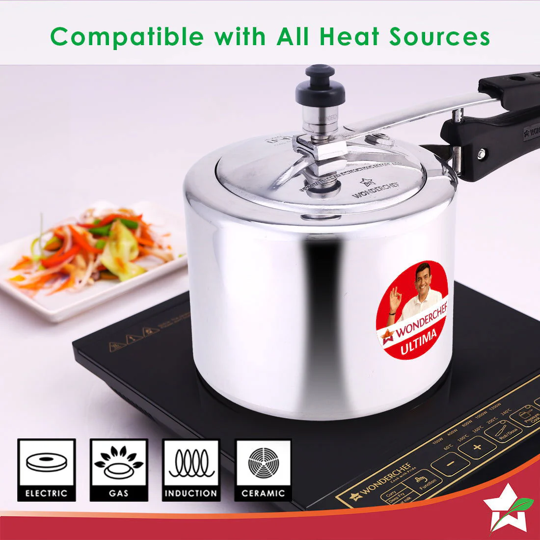 Inner Lid Ultima 3L Pressure Cooker | 3.25 mm Heavy Encapsulated Bottom | Bakelite Handles for Durability | Induction Friendly (Aluminium , Silver) - Image 4