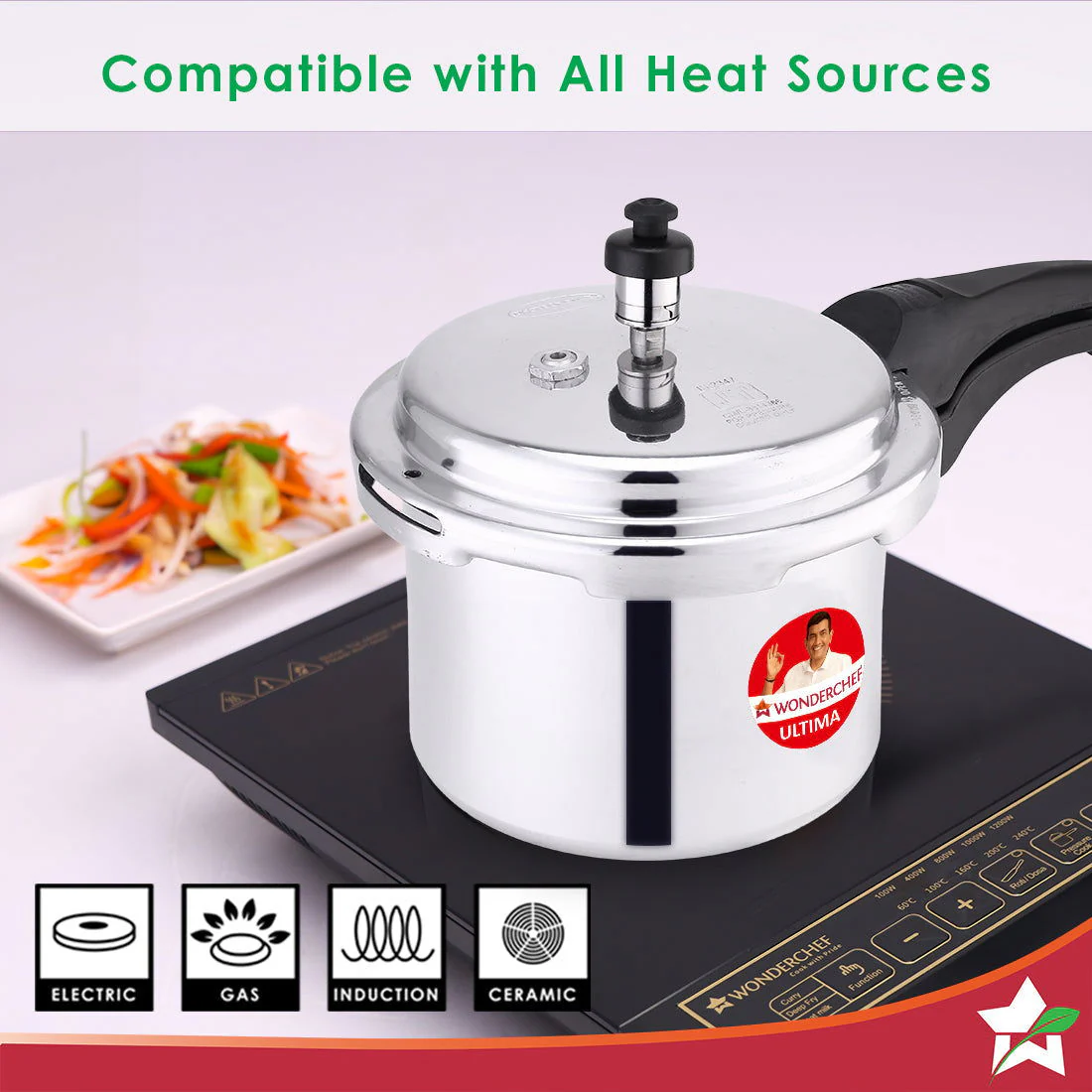 Outer Lid Ultima 3L Pressure Cooker, 3.25 mm Heavy Encapsulated Bottom, Bakelite Handles for Durability, Induction Friendly (Aluminium , Silver) - Image 4